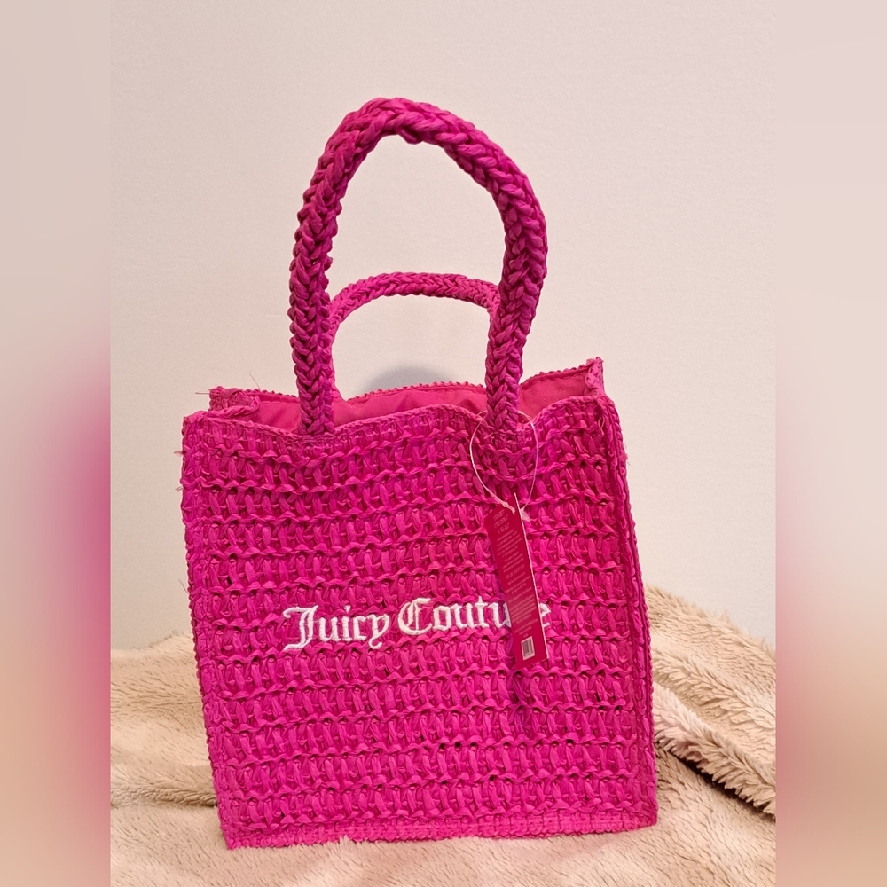 Juicy Couture Fuchsia Woven Small Tote Bag NWT
